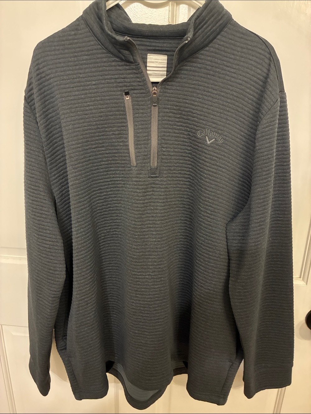 Callaway Men's Dark Slate Gray Quarter-Zip Textured Pullover
